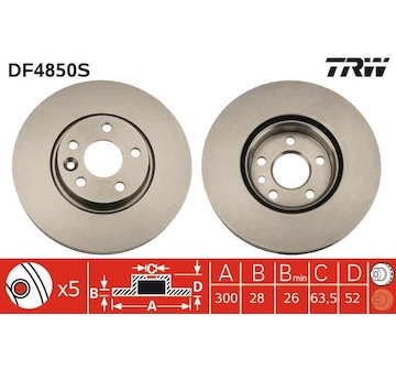 Brzdový kotouč TRW DF4850S