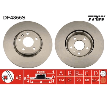 Brzdový kotouč TRW DF4866S