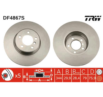 Brzdový kotouč TRW DF4867S