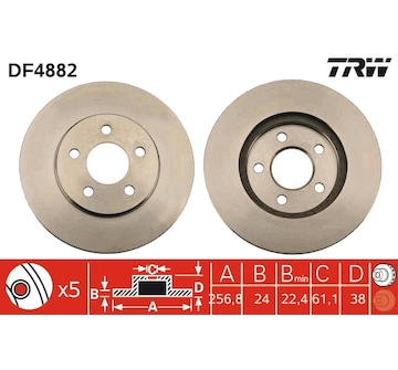 Brzdový kotouč TRW DF4882