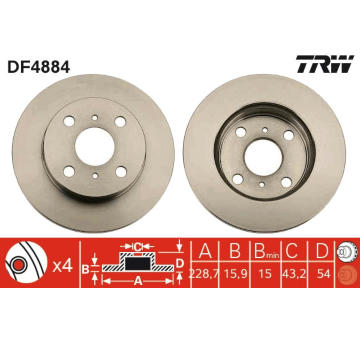 Brzdový kotouč TRW DF4884