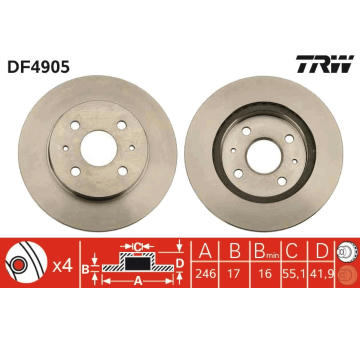 Brzdový kotouč TRW DF4905