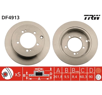 Brzdový kotouč TRW DF4913