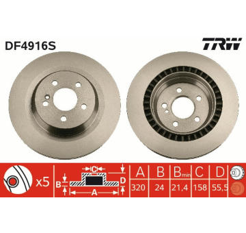 Brzdový kotouč TRW DF4916S