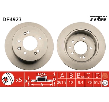 Brzdový kotouč TRW DF4923