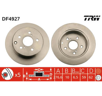 Brzdový kotouč TRW DF4927