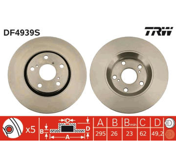 Brzdový kotouč TRW DF4939S