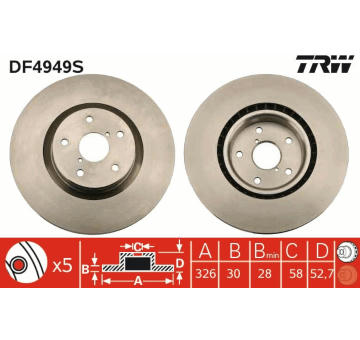 Brzdový kotouč TRW DF4949S