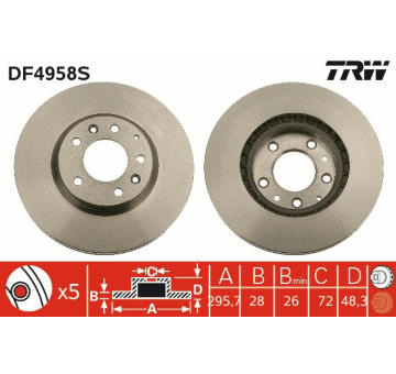 Brzdový kotouč TRW DF4958S