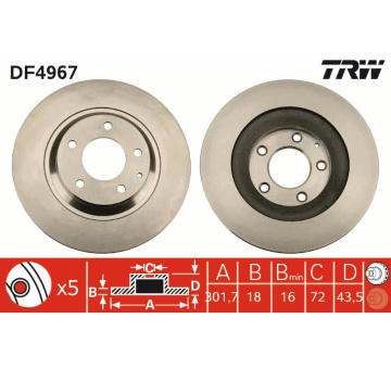 Brzdový kotouč TRW DF4967