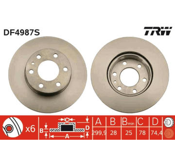 Brzdový kotouč TRW DF4987S