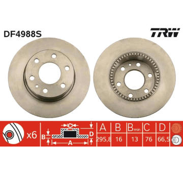 Brzdový kotouč TRW DF4988S