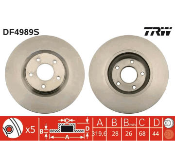 Brzdový kotouč TRW DF4989S