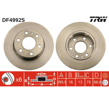 Brzdový kotouč TRW DF4992S