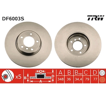 Brzdový kotouč TRW DF6003S