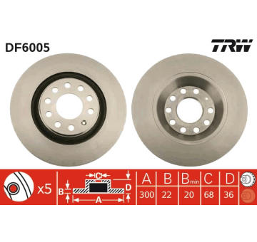 Brzdový kotouč TRW DF6005