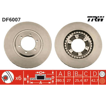 Brzdový kotouč TRW DF6007