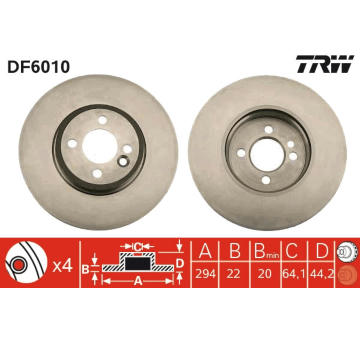 Brzdový kotouč TRW DF6010