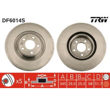 Brzdový kotouč TRW DF6014S