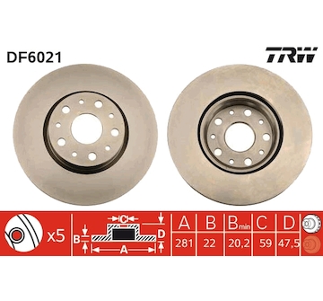 Brzdový kotouč TRW DF6021