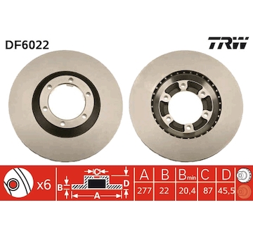 Brzdový kotouč TRW DF6022