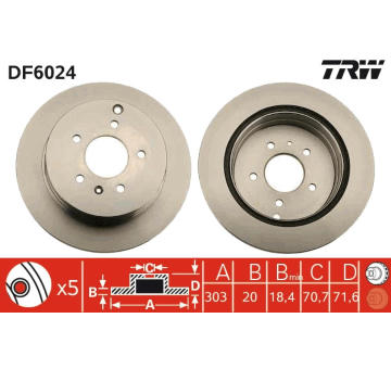 Brzdový kotouč TRW DF6024