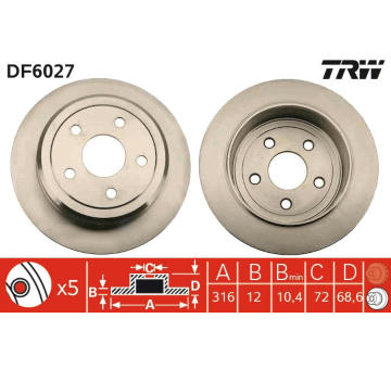 Brzdový kotouč TRW DF6027