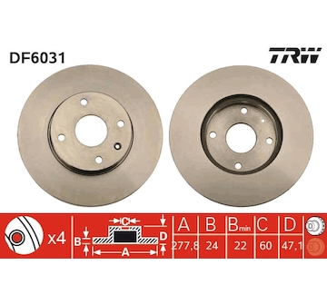 Brzdový kotouč TRW DF6031