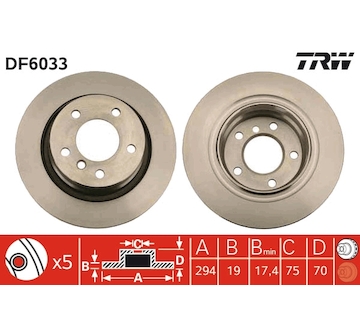 Brzdový kotouč TRW DF6033