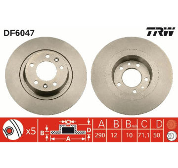 Brzdový kotouč TRW DF6047