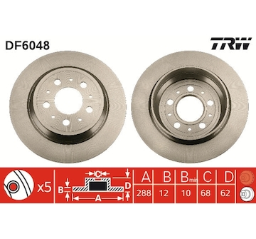 Brzdový kotouč TRW DF6048