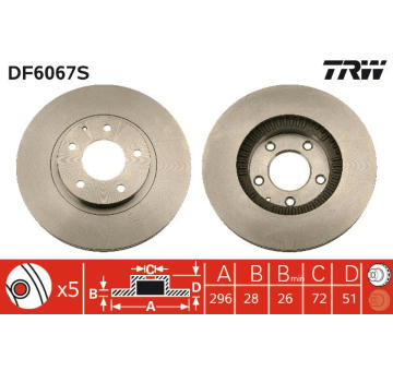 Brzdový kotouč TRW DF6067S