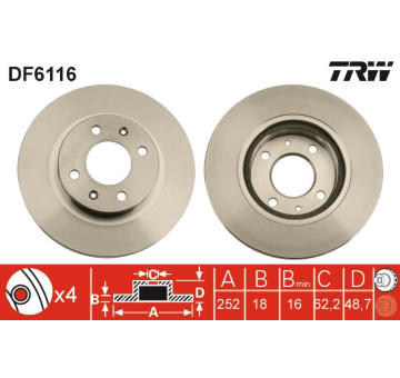 Brzdový kotouč TRW DF6116