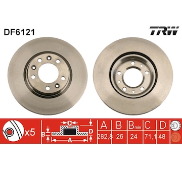 Brzdový kotouč TRW DF6121