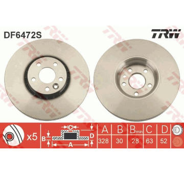 Brzdový kotouč TRW DF6472S