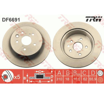 Brzdový kotouč TRW DF6691