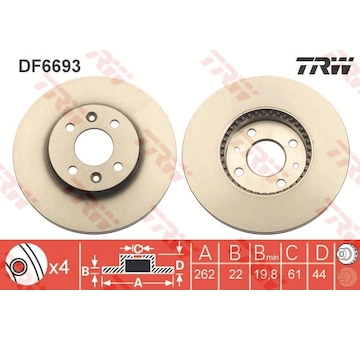 Brzdový kotouč TRW DF6693