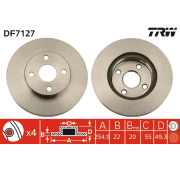 Brzdový kotouč TRW DF7127