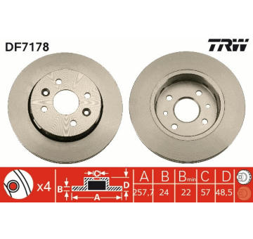 Brzdový kotouč TRW DF7178