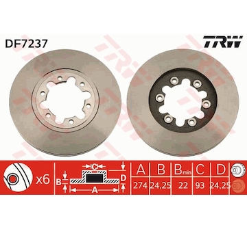 Brzdový kotouč TRW DF7237