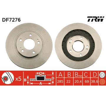 Brzdový kotouč TRW DF7276