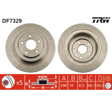 Brzdový kotouč TRW DF7329