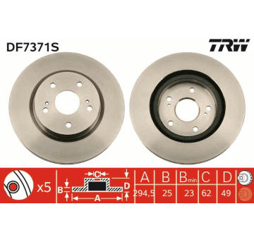 Brzdový kotouč TRW DF7371S