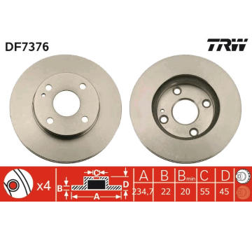 Brzdový kotouč TRW DF7376