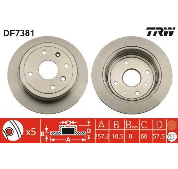 Brzdový kotouč TRW DF7381