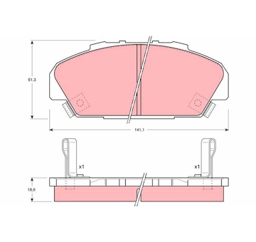 Sada brzdových destiček, kotoučová brzda TRW GDB1137