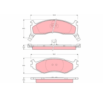 Sada brzdových destiček, kotoučová brzda TRW GDB1158