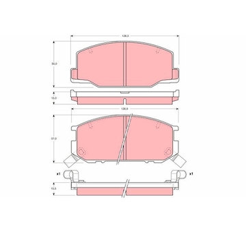 Sada brzdových destiček, kotoučová brzda TRW GDB1190