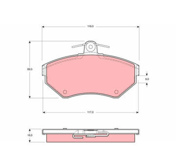 Sada brzdových destiček, kotoučová brzda TRW GDB1312