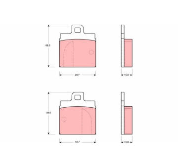 Sada brzdových destiček, kotoučová brzda TRW GDB143